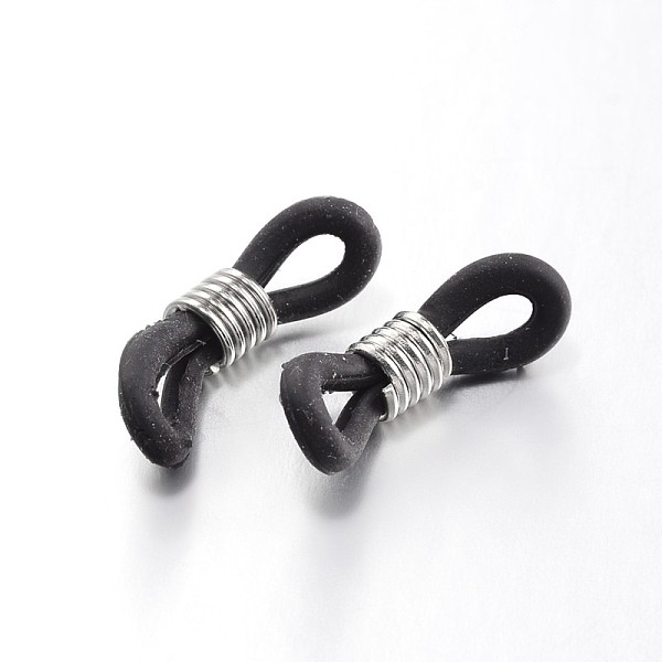 

PandaHall Silicone EyeGlass Holders, with Platinum Plated Iron Findings, 20x6mm Iron