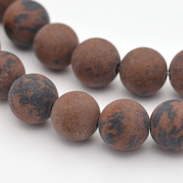 

PandaHall Natural Mahogany Obsidian Beads Strands, Frosted, Round, 8mm, Hole: 1mm, about 48pcs/strand, 15.3 inch Mahogany Obsidian Round..., Brown