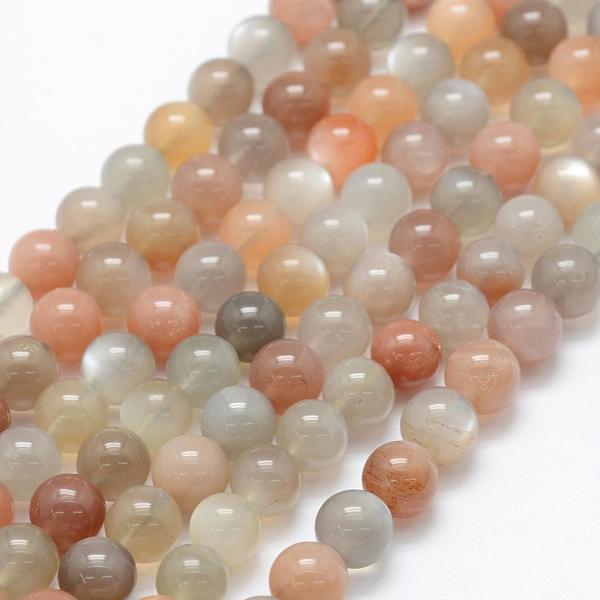 

PandaHall Natural Multi-Moonstone Beads Strands, Round, 8mm, Hole: 1mm, about 48pcs/strand, 15.1 inch(38.5cm) Multi-Moonstone Round