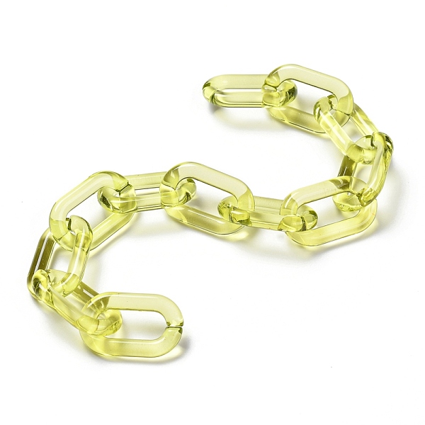 

PandaHall Handmade Transparent Acrylic Cable Chains, for Jewelry Making, Unwelded, Oval, Champagne Yellow, link: 27x16.5x4mm, 39.37 inch...