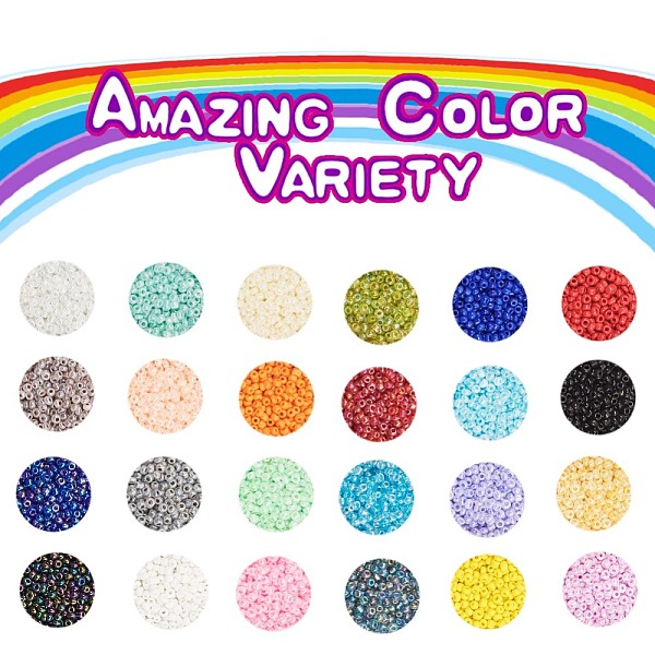 

PandaHall DIY Bracelets Making, with Glass Seed Beads, Alphabet Acrylic Beads and Elastic Wire, Mixed Color, 21.8x11x3cm Glass Multicolor