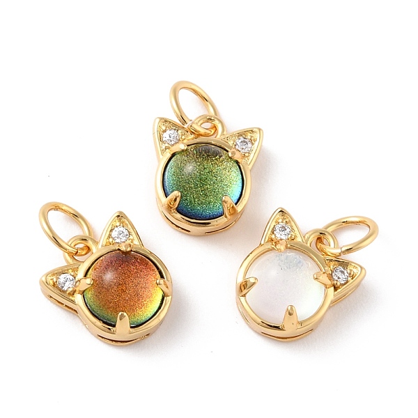 

PandaHall Brass Cubic Zirconia Charms, with Glitter Powder Glass & Jump Ring, Long-Lasting Plated, Lead Free & Cadmium Free, Cat, Real 18K..., Multicolor