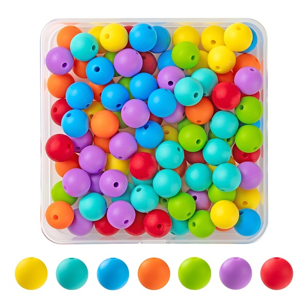 

PandaHall 7 Colors Food Grade Eco-Friendly Silicone Beads, Chewing Beads For Teethers, DIY Nursing Necklaces Making, Round, Mixed Color..., Multicolor