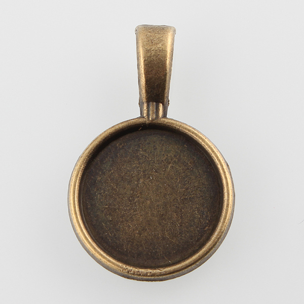 

PandaHall Flat Round Alloy Pendant Cabochon Settings, Plain Edge Bezel Cups, Cadmium Free & Nickel Free & Lead Free, Antique Bronze, Tray...