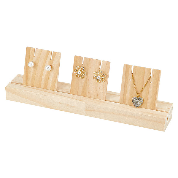 

PandaHall DELORIGIN 1 Set 1-Slot Wooden Earring Display Card Stands, Jewelry Organizer Holder with 3Pcs Earring Display Cards, for Earring..., Orange