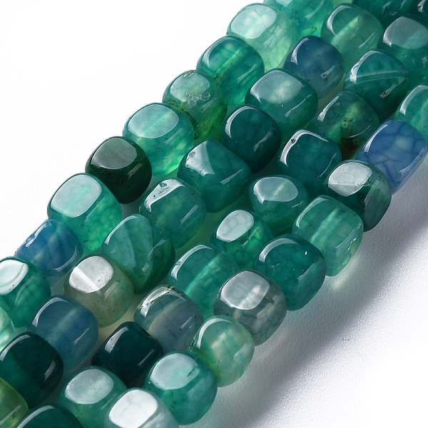 

PandaHall Natural Agate Beads Strands, Dyed & Heated, Cube, Sea Green, 5~8x4~8x4~6mm, Hole: 1.2mm, about 50pcs/strand, 14.76 inch(37.5cm)...