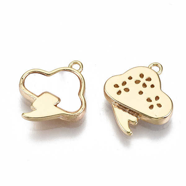

PandaHall Natural Sea Shell Charms, with Brass Loops, Nickel Free, Cloud, Real 18K Gold Plated, 13x11x2mm, Hole: 1mm Other Sea Shell Cloud..., White