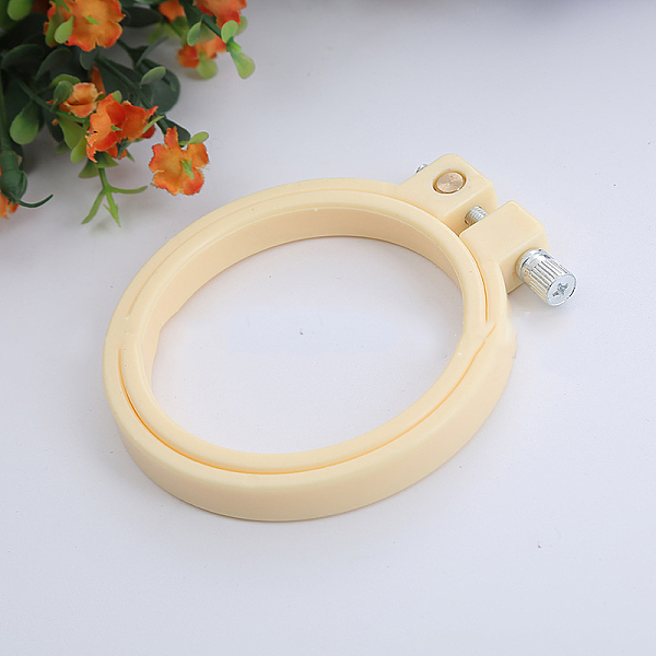 

PandaHall Adjustable ABS Plastic Flat Round Embroidery Hoops, Embroidery Circle Cross Stitch Hoops, for Sewing, Needlework and DIY...