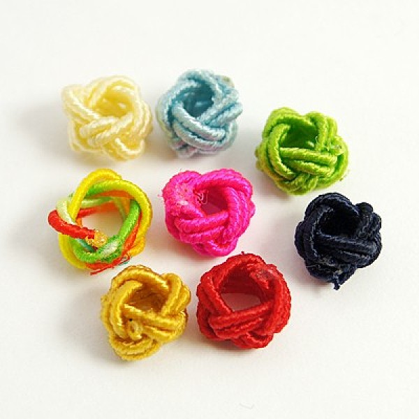 

PandaHall Handmade Nylon Cord Woven Elastic Beads, Round, Mixed Color, 6x5mm, Hole: 3mm Nylon Round Multicolor