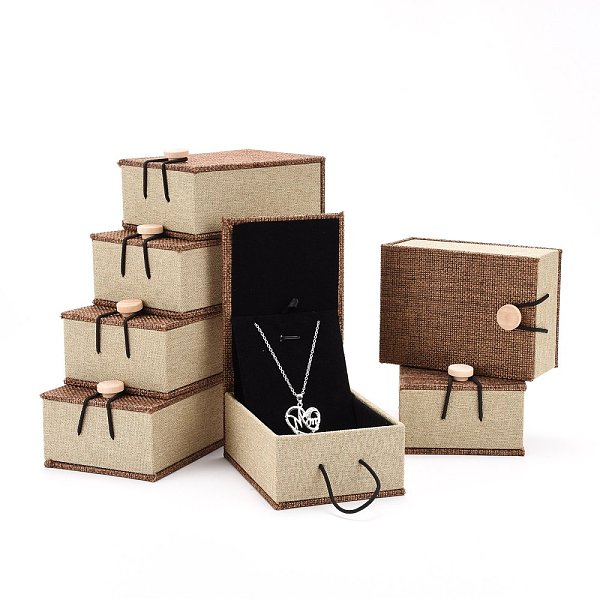 Прямоугольник деревянный кулон ожерелье коробки