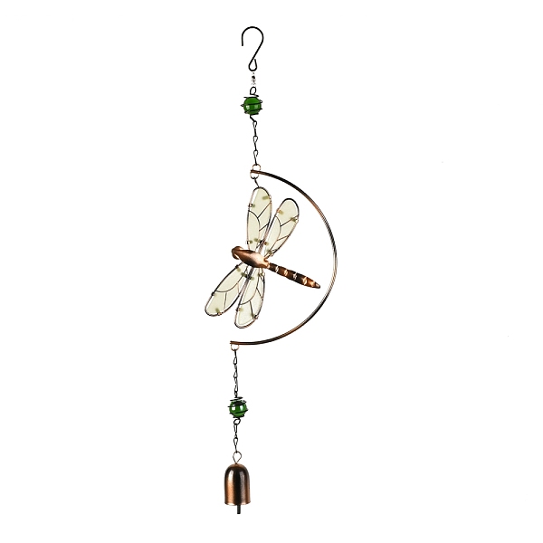 

PandaHall Luminous Iron Wind Chimes, Small Wind Bells Handmade Glass Pendants, Dragonfly, Colorful, 560mm Iron Dragonfly