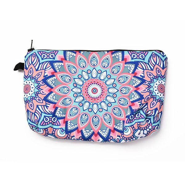 

PandaHall Polyester Tarp Zip Cosmetic Pouches, Rectangle with Flower Pattern, Cornflower Blue, 14.4x21.7x2.1cm Polyester Flower