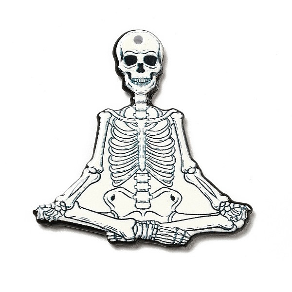 

PandaHall Acrylic Pendants, Skull Theme Charms, Skull Pattern, 43x41.5x2.6mm, Hole: 1.8mm Acrylic Skull
