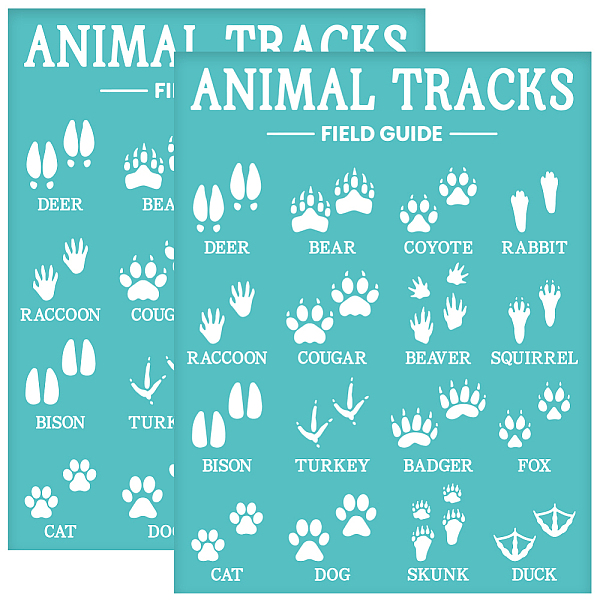 

PandaHall OLYCRAFT 2Pcs 8.6x11 Inch Self-Adhesive Silk Screen Printing Stencil Paw Print Mesh Transfers Stencil Deer Bear RABIT Paw Silk...