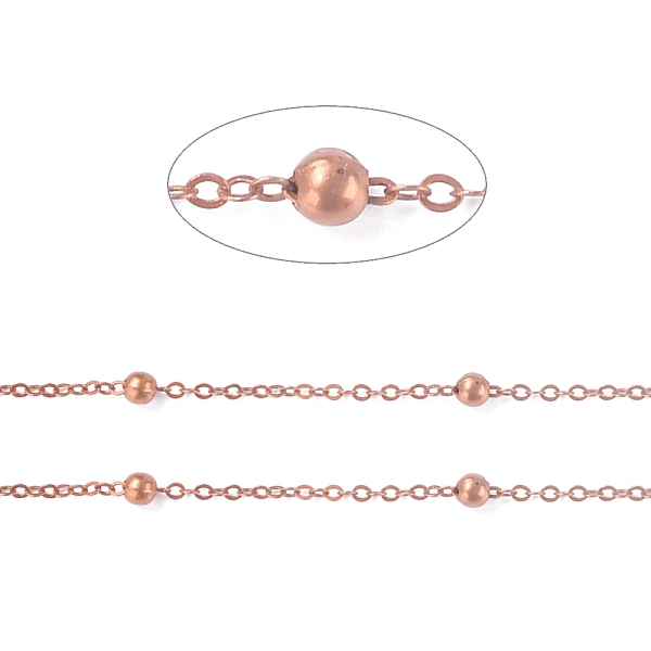 

PandaHall Brass Flat Oval Cable Chains, Satellite Chains, with Round Beads, Unwelded, with Spool, Cadmium Free & Nickel Free & Lead Free...