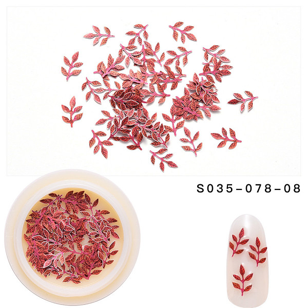 

PandaHall Paper Cabochons, Faddish Nail Art Decorations, Leaf, FireBrick, 3~10x3~7x0.1mm, 50pcs/box Paper Leaf Red
