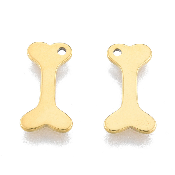 

PandaHall Ion Plating(IP) 201 Stainless Steel Charms, Bone, Real 18K Gold Plated, 15x7.5x1mm, Hole: 1.2mm 201 Stainless Steel Others