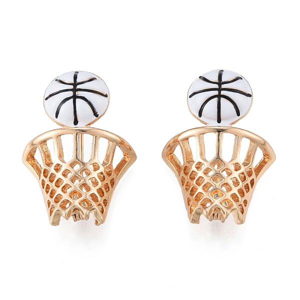 

PandaHall Basketball Enamel Pin, Light Gold Plated Alloy Sport Theme Badge for Backpack Clothes, Nickel Free & Lead Free, White, 33x24mm...