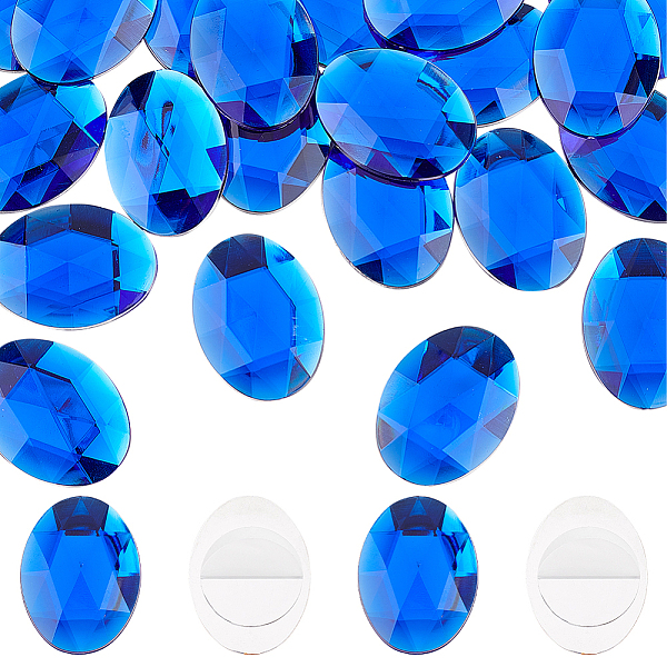 

PandaHall FINGERINSPIRE 30Pcs 40x30mm Flat Back Oval Acrylic Rhinestone Blue Self-Adhesive Jewels Large Oval Flat Back Plastic Gems...