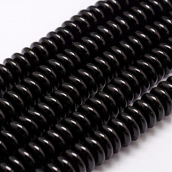 

PandaHall Natural Agate Bead Strands, Dyed, Rondelle, Black, 10.5~11x4mm, Hole: 1mm, about 100pcs/strand, 14 inch Natural Agate Rondelle...