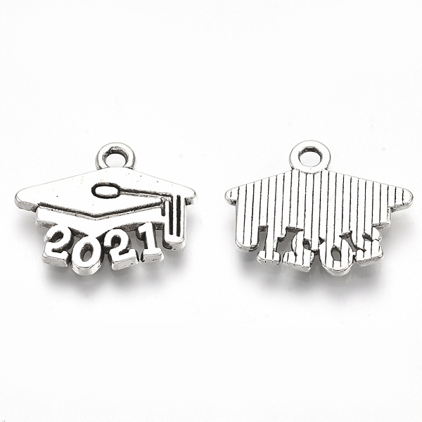 

PandaHall Tibetan Style Alloy Pendants, Graduation Trencher Cap with Number 2021, Cadmium Free & Lead Free, Antique Silver, 14x17.5x1.5mm...