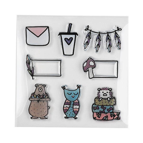 

PandaHall Plastic Stamps, for DIY Scrapbooking, Photo Album Decorative, Cards Making, Stamp Sheets, Cartoon Pattern, 100x100x3mm Plastic..., Multicolor