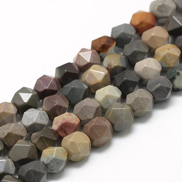 

PandaHall Natural Ocean Jasper Beads Strands, Star Cut Round Beads, Faceted, 6~7x5~6mm, Hole: 1mm, about 64~66pcs/strand, 15.3 inch Ocean...