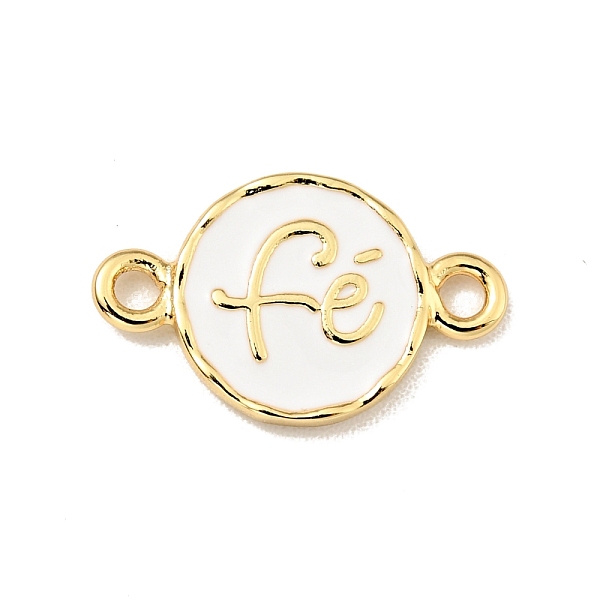 

PandaHall Brass with Enamel Connector Charms, Flat Round with Word Fe, Cadmium Free & Lead Free, Long-Lasting Plated, Real 18K Gold Plated...