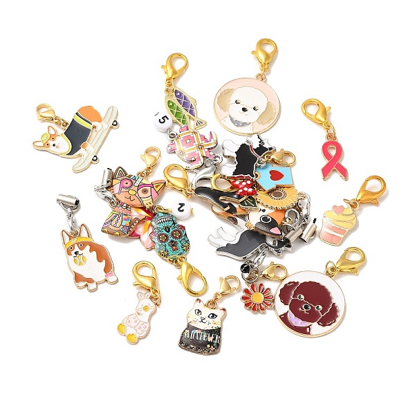 

PandaHall Alloy Enamel Pendant Decorations, Mixed Shapes, Mixed Color, 27.5~51mm Alloy+Enamel Mixed Shapes Multicolor