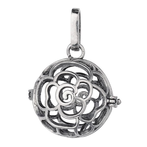 

PandaHall Brass Hollow Round with Rose Cage Pendants, For Chime Ball Pendant Necklaces Making, Lead Free & Nickel Free & Cadmium Free...