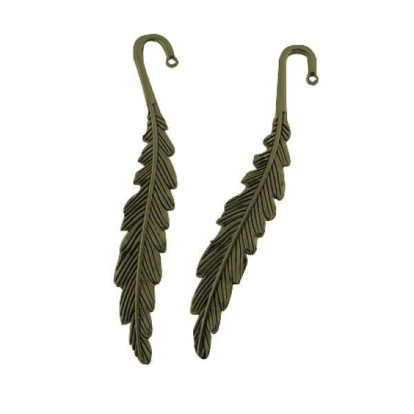 

PandaHall Tibetan Style Bookmarks, Leaf, Cadmium Free & Nickel Free & Lead Free, Antique Bronze, 117x13x4mm, Hole: 2mm Alloy