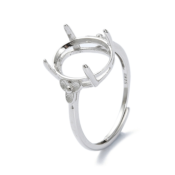

PandaHall Adjustable 925 Sterling Silver Ring Components, with Cubic Zirconia, Flower, Real Platinum Plated, 1.2~4.5mm, US Size 7 1/4...