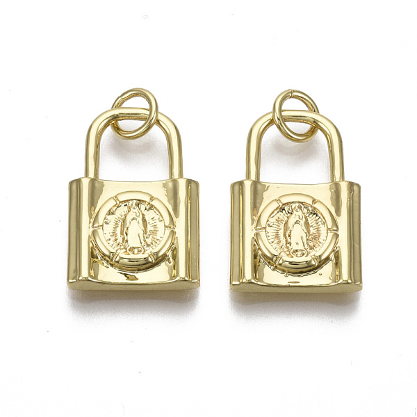 

PandaHall Brass Lady of Guadalupe Pendants, with Jump Ring, Nickel Free, Lock with Virgin Mary, Real 18K Gold Plated, 19x12.5x3mm, Hole: 3mm...
