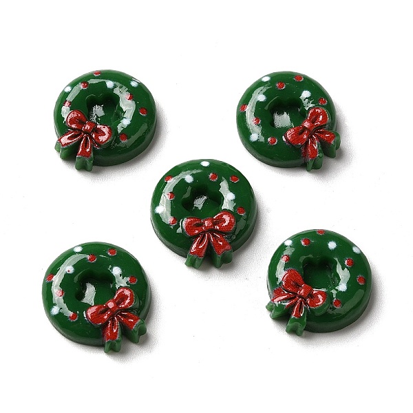 

PandaHall Christmas Opaque Resin Cabochons, Christmas Wreath, Green, 19x17.5x5.5mm Resin Christmas Wreath Green