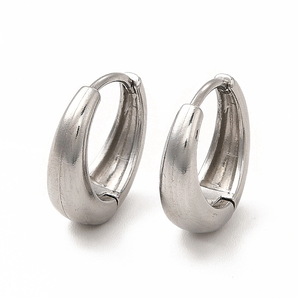 

PandaHall 316 Stainless Steel Hoop Earrings for Women, Stainless Steel Color, 15x14x5mm, Pin: 1mm 304 Stainless Steel Round