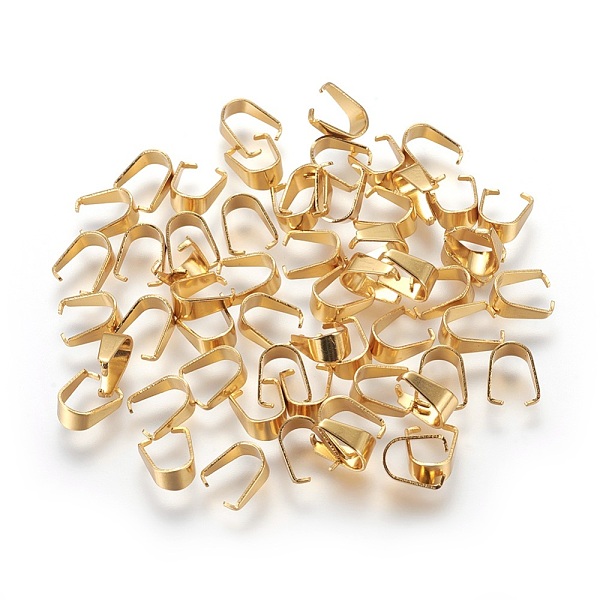 

PandaHall 304 Stainless Steel Snap on Bails, Golden, 8x7x4mm 304 Stainless Steel