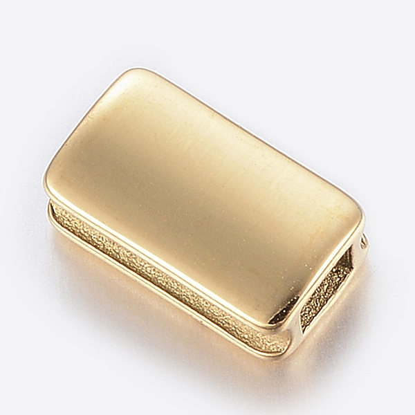 

PandaHall 304 Stainless Steel Slide Charms, Rectangle, Golden, 11x6.5x4mm, Hole: 2.5x3mm 304 Stainless Steel Rectangle