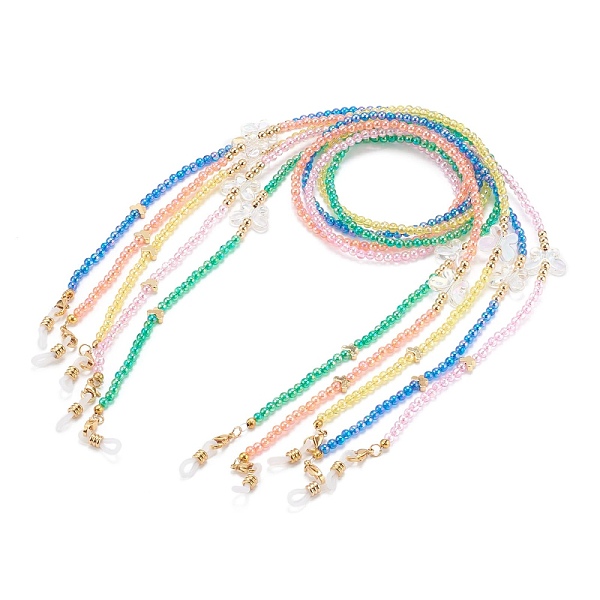 

PandaHall Eyeglasses Chains, Neck Strap for Eyeglasses, with Transparent Acrylic Beads, Brass Beads and Rubber Loop Ends, Butterfly, Mixed..., Multicolor