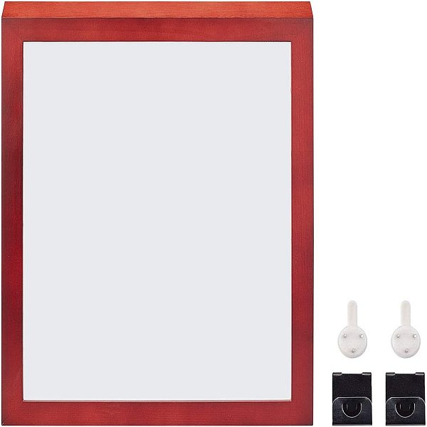 

PandaHall Wood Picture Frame, with Organic Glass, for Wall Hanging and Tabletop Display, Rectangle, Dark Red, 33.2x28.2x2cm, Inner Size...