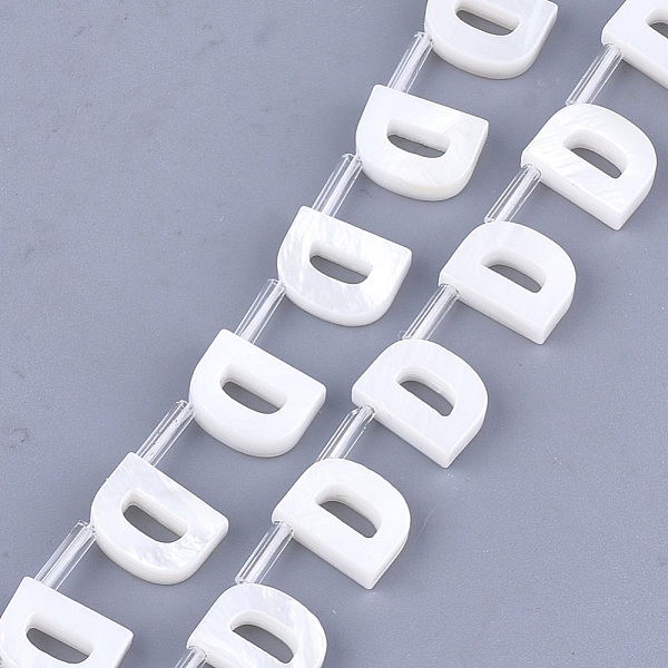 

PandaHall Freshwater Shell Beads, Top Drilled Beads, Letter.D, 10x8x3mm, Hole: 0.8mm Freshwater Shell Letter