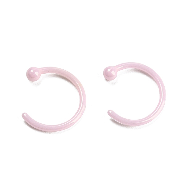 

PandaHall Hypoallergenic Bioceramics Zirconia Ceramic Hoop Nose Rings, Piercing Nose Rings, No Fading and Nickel Free, Pink, 9.5x8.5mm, Head...