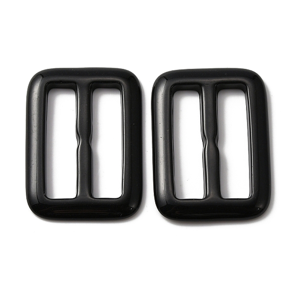 

PandaHall Rectangle Resin Buckle Clasps, For Webbing, Strapping Bags, Garment Accessories, Black, 41.5x30x4mm, Hole: 30x7.5mm Resin...