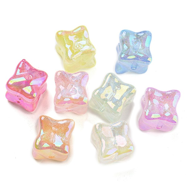 

PandaHall UV Plating Acrylic Beads, Glitter Beads, Glow in the Dark, Iridescent Ice Cube, Mixed Color, 17x16x14mm, Hole: 2.2mm Acrylic Cube..., Multicolor