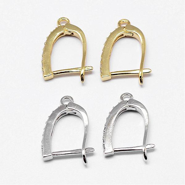 

PandaHall Brass Micro Pave AAA Cubic Zirconia Ear Harp Hoop Earring Findings, with Latch Back Closure, Cadmium Free & Nickel Free & Lead..., Multicolor