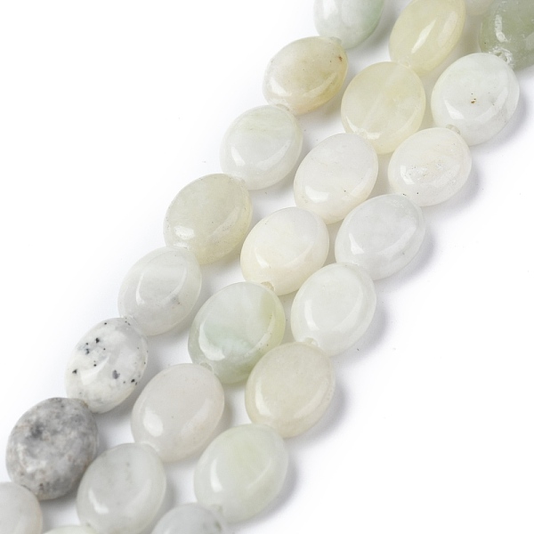 

PandaHall Natural Jade Beads Strands, Oval, 8x6x3.5~4mm, Hole: 1mm, about 45~52pcs/strand, 15.16~15.74 inch(38.5~40cm) Other Jade Oval