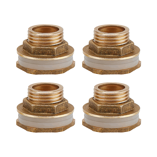 

PandaHall Brass Connector, with Silicone Shims, Tank Accessories, Hexagon, Golden, 33x33x22mm, Hole: 15mm Brass Hexagon