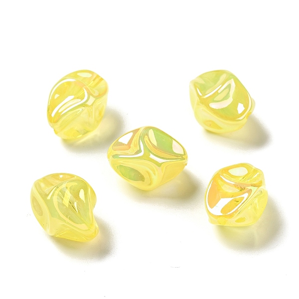 

PandaHall UV Plating Rainbow Iridescent Acrylic Beads, Nuggets, Yellow, 18.5x15x13.5mm, Hole: 1.4mm Acrylic Nuggets Yellow