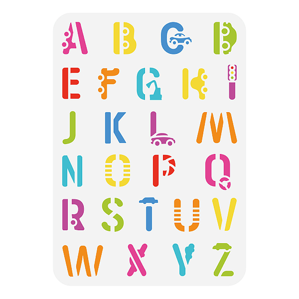 

PandaHall FINGERINSPIRE Car Letters Painting Stencil 11.7x8.3inch Large A-Z Alphabet Letters Stencil for Painting Reusable Transportation...