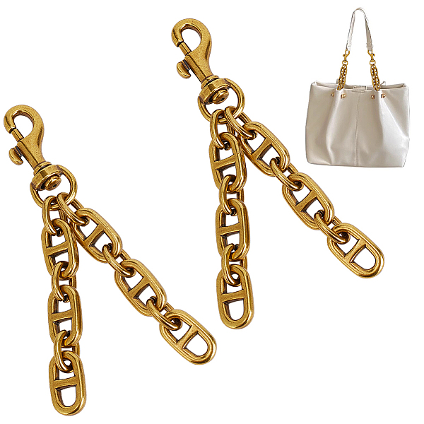 

PandaHall UNICRAFTALE 2Pcs Bag Extender Chains Alloy Mariner Purse Chain 12cm Antique Golden Double Layer Shoulder Bag Strap Extender Chains...
