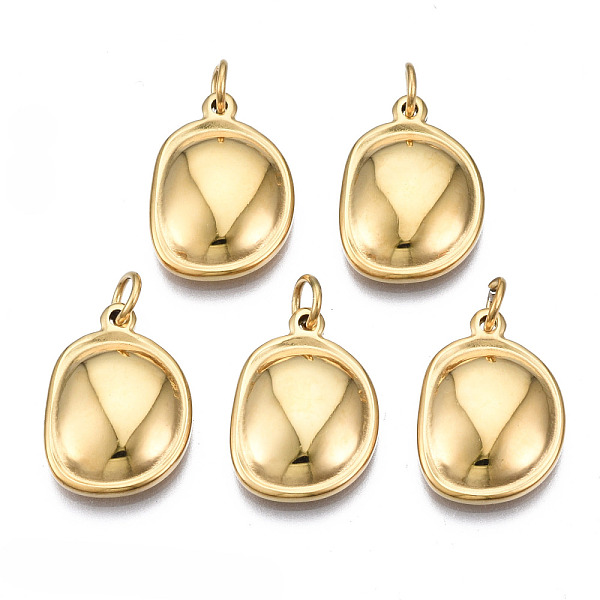 

PandaHall 316 Surgical Stainless Steel Pendants, with Jump Rings, Oval, Real 14K Gold Plated, 18x13x3.5mm, Hole: 3mm, Jump Ring: 5x1mm, 3mm...